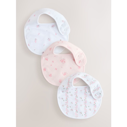 Pink/White Baby Bibs 3 Pack