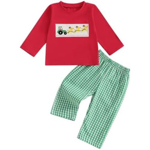 Christmas Two Piece Smocked Set