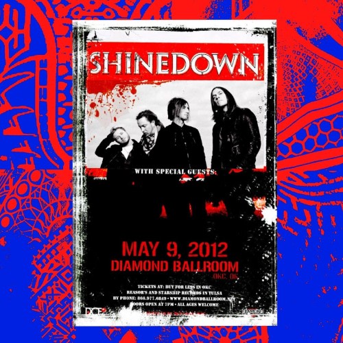 SHINEDOWN LIVE AT DIAMOND BALLROOM 2012 TIN POSTER 12x8 INCH