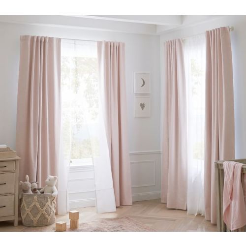 Evelyn Linen Kids Blackout Curtain | Pottery Barn Kids