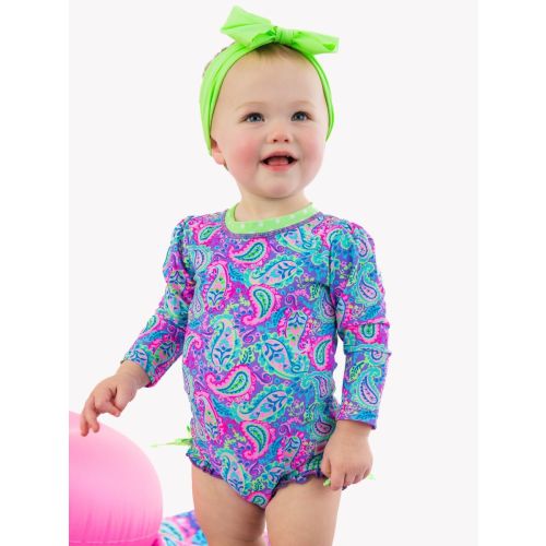 Neon Long Sleeve One Piece Rash Guard