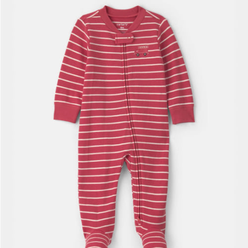 Baby Boy Firetruck Striped Snug Fit Sleep & Play Pajamas - Red | Carter's