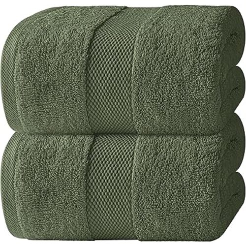 Luxury Soft Bath Sheet Towels - 650 GSM Cotton Luxury Bath Towels Extra Large 35x70 | Highly Absorbent and Quick Dry | Hotel Quality Extra Large Bath Towels Oversized, Forest Green, 2 Pack
