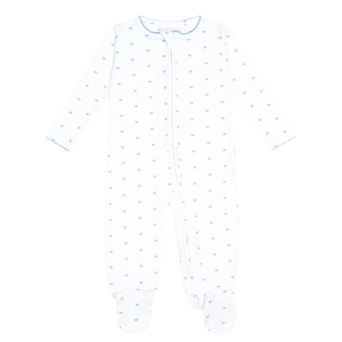 baby blue heart pima footie