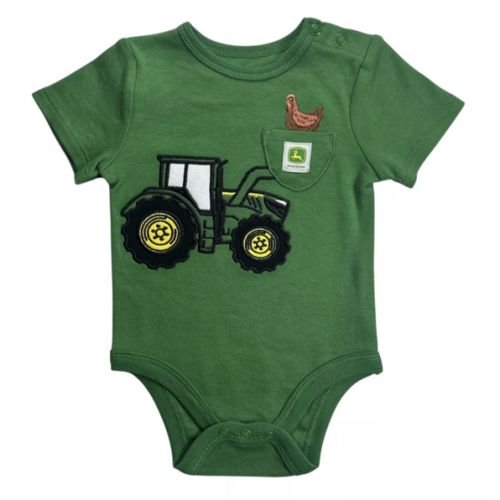 John Deere Infant Boy Chicken Scoop Pocket Bodysuit, 3-6 M,Green at Tractor Supply Co