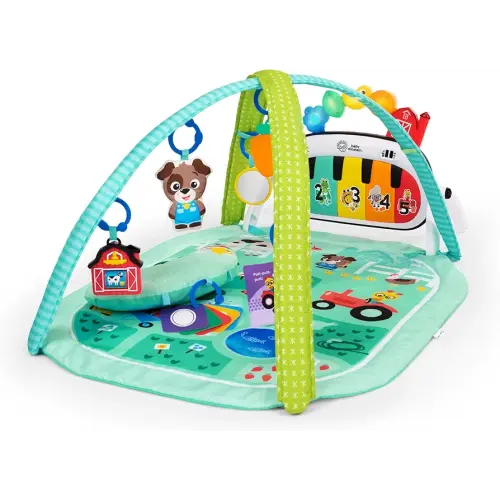 Baby Einstein Farm Explorers 4-in-1 Kickin’ Tunes Musical Meadow Music & Language Discovery Gym, Ages 0 Months and Up