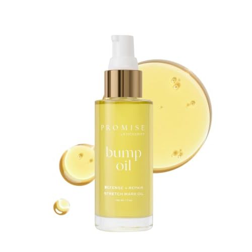 Promise Prenatal Stretch Mark Oil for Pregnancy, Organic Belly Oil with Tamanu, Argan, Jojoba and Vitamin E, Fast-Absorbing, Non-Greasy, Light Citrus Scent, Vegan, 1.7 fl oz