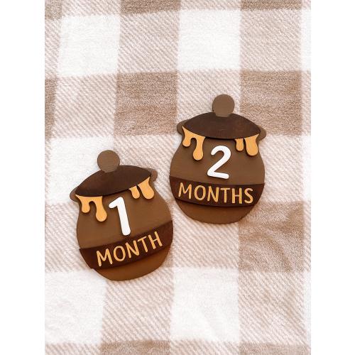 Winnie the Pooh Honey Pot Baby Monthly Milestones [set w/ interchangeable numbers]