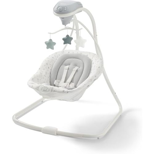 Graco Simple Sway Portable Baby Swing for Infants, Newborn Swing with 15 Songs and Sounds, Great Gift for New Parents, Baby Registry Must Have