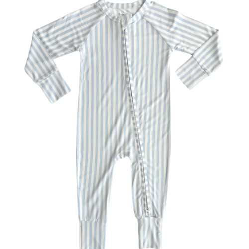 Blue Stripe Zipper Romper – In My Jammers