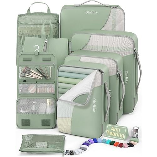 8 Set Packing Cubes for Travel, Gifts for Women Mom,Anti-Tearing Suitcase Organizer,OlarHike Vacation Essentials & Accessories for Cruise Ship