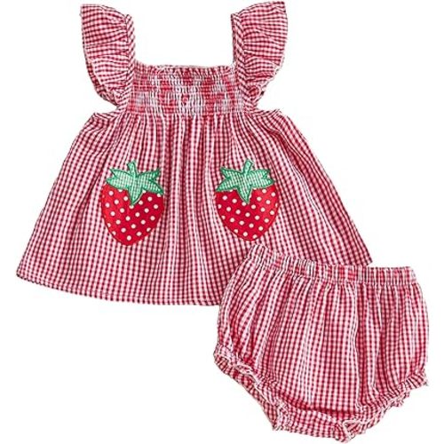 Mubineo Baby Girl Summer Clothes Cute Ruffle Tops Dress Shorts Outfits Set Infant Toddler Shrit Bloomers Princess Outfit