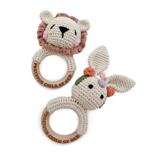 Precious Child of God Knitted Teether Rattle