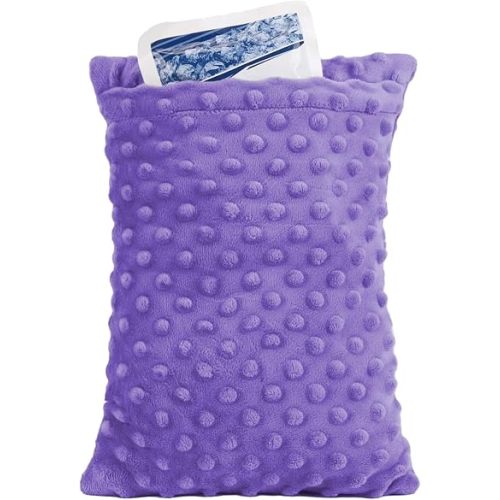 Abdominal Surgery Pillow with Pocket, Hysterectomy Pillow, Lumpectomy Recovery Pillow for Women, Small Pillow for Travel (Purple)