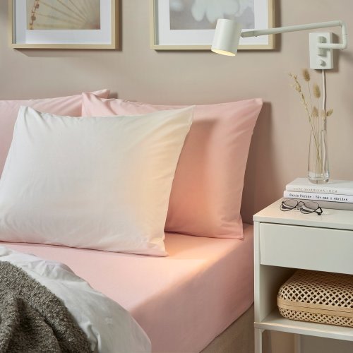 DVALA Fitted sheet - light pink Queen