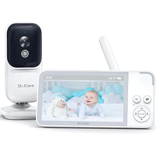 Dr.Care NeoView Video Baby Monitor -3.5” Screen, 2-Way Audio, Video Loop Recording, Night Vision, Real-Time/VOX Monitoring, Temperature Sensor, Lullabies, No Wi-Fi