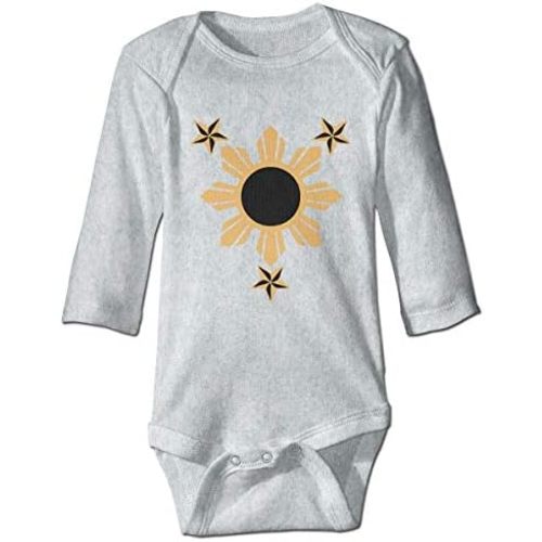 3 Stars and Sun Filipino Cute Baby Onesie Long Sleeve Unisex Rompers Bodysuits