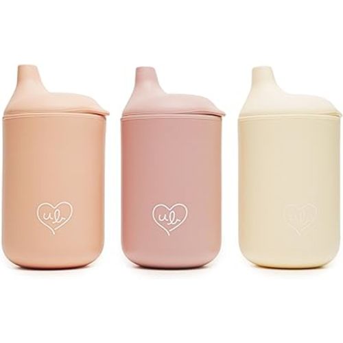 Baby Silicone Cups Reliable Lid Sippy Cup Reliable 6 oz Unbreakable Training Cup (pink spout sippy)