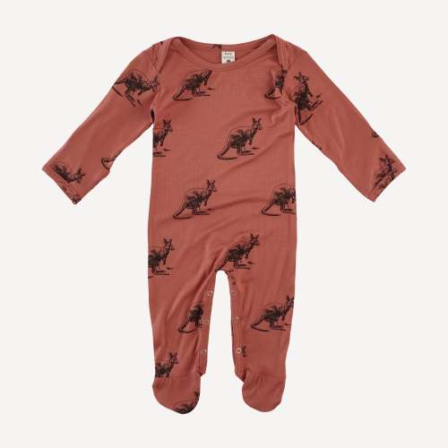 long sleeve lap neck footie | kangaroo | bamboo – kate quinn