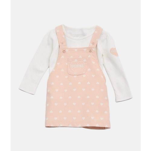 Guess Baby Girls Long Sleeve Bodysuit & Heart Print Skirtall Set