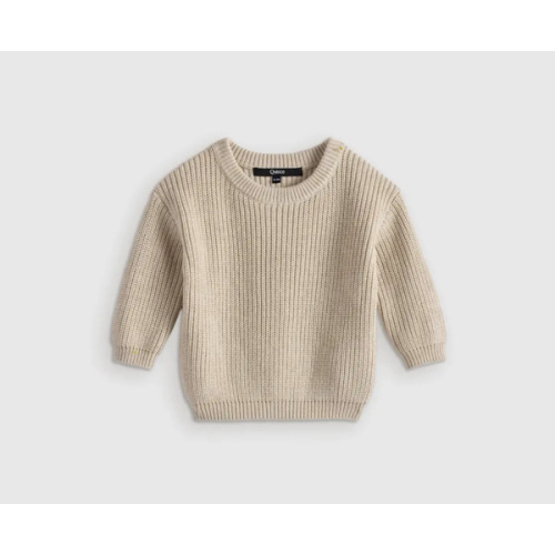 100% Organic Cotton Fisherman Tunic Sweater in Speckled Beige