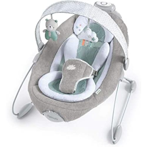 Ingenuity SmartBounce Automatic Baby Bouncer Seat with White Noise, Music, Toy Bar & 2 Plush Infant Toys, 0-6 Months Up to 20 lbs (Pemberton)