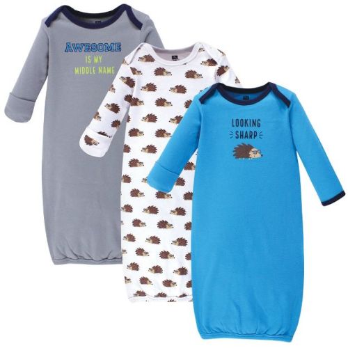 Hudson Baby Infant Boys Cotton Gowns, Hedgehog, Preemie/Newborn