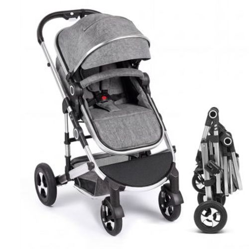 TODECARE 2-in-1 Convertible Baby Stroller with Reversible Seat, Adjustable Canopy and Storage, Dark Gray