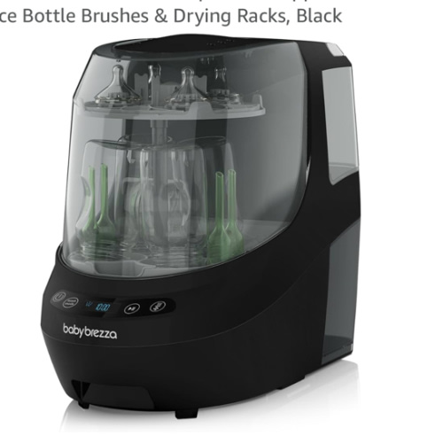 Baby Brezza Bottle Washer Pro - Baby Bottle Washer, Sterilizer + Dryer - All in One Machine Cleans Baby Essentials like Bottles + Pump Parts – Appliance to Replace Bottle Brushes & Drying Racks, Black