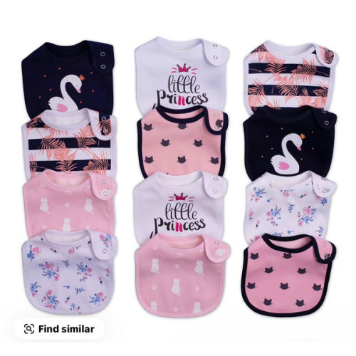 12 Pack Baby Drool Bibs Soft Skin Friendly Cotton Feeding Bibs for Boys Girls Adjustable Snap Closure Waterproof Breathable Teething Feeding Spit Up Protection Easy to Clean Cartoon Dinosaur Animal Prints