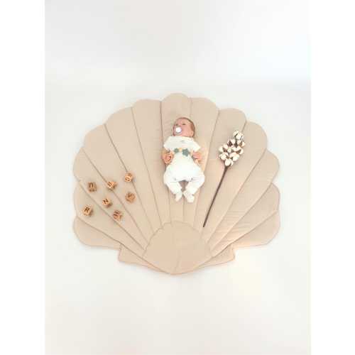 Seashell Baby Play Mat, Flower Shaped Cotton Nursery Rug, Newborn Photoshoot Mat, Baby Shower Gift, Kids Room Decor