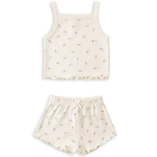 Girls' Pointelle Tank & Shorts Set - Baby