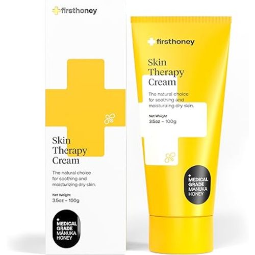 FIRST HONEY® Manuka Honey Cream for Dry & Itchy Skin | Fast Relief for Eczema, Rosacea, Psoriasis, & Dermatitis | Natural & No Fillers | Safe for Babies & Toddlers | 3.5 oz