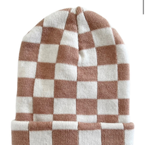 Baby's First Hat®, Tan/Warm White Checkerboard