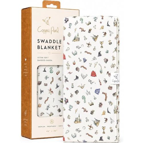 Copper Pearl Baby Swaddle Blanket - Premium Knit Baby Blanket, Large Soft Stretchy Receiving Blankets for Baby Boy and Girl, Swaddles for Newborn, Infant, and Toddler (Wizarding World™)
