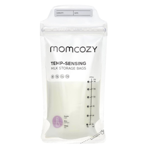 Momcozy Breastmilk Storing Bags, Temp-Sensing Discoloration Milk Storing Bags for Breastfeeding, Disposable Milk Storage Bag with 6 Ounce Self Standing, No-Leak Milk Freezer Storage Pouches, 120pcs