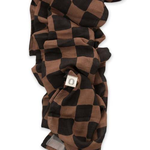 Ink & Earth Checkerboard Muslin Swaddle Blanket