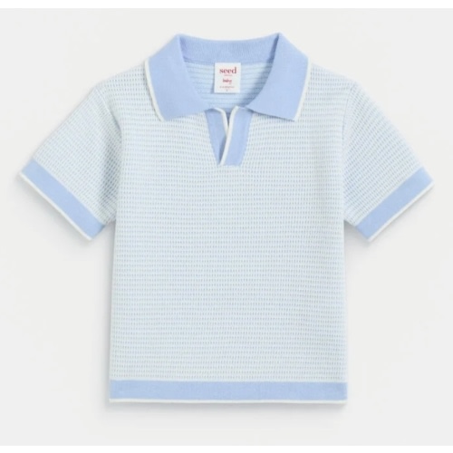 Knit Polo | Luna Blue | Seed Heritage