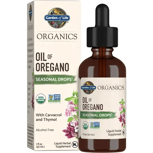 Garden of Life Organics Oil of Oregano Seasonal Drops 1fl oz (30 mL) Liquid, Concentrated Plant Based Immune Support - Alcohol-Free, Organic, Non-GMO, Vegan & Gluten Free Herbal Supplements