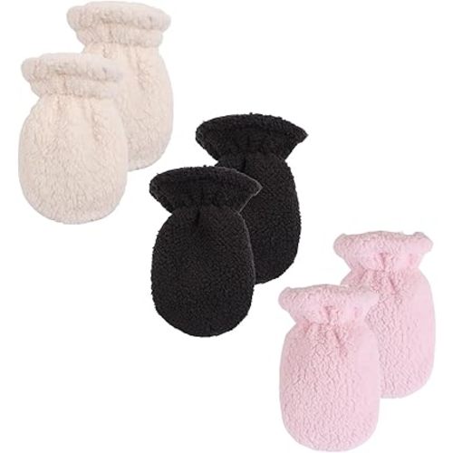 Peecabe Winter Warm Baby Mittens Infant Toddler Fleece Gloves for Boys and Girls Cozy Mittens Set 0-24 Months