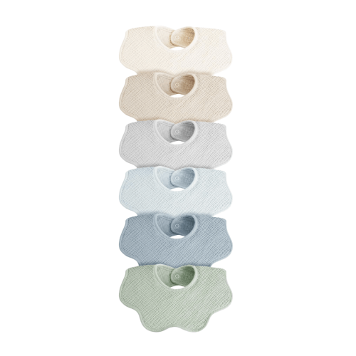 6-Pack Muslin Baby Bandana Bibs, 100% Cotton Bibs
