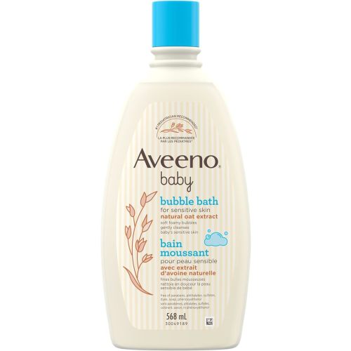 Aveeno Baby Bubble Bath - Baby Skin Care Product - Sensitive Skin Cleanser - Hypoallergenic - 568 mL, white