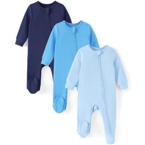 PATPAT Cotton Baby Footie Pajamas, Baby Sleepers for Boys & Girls