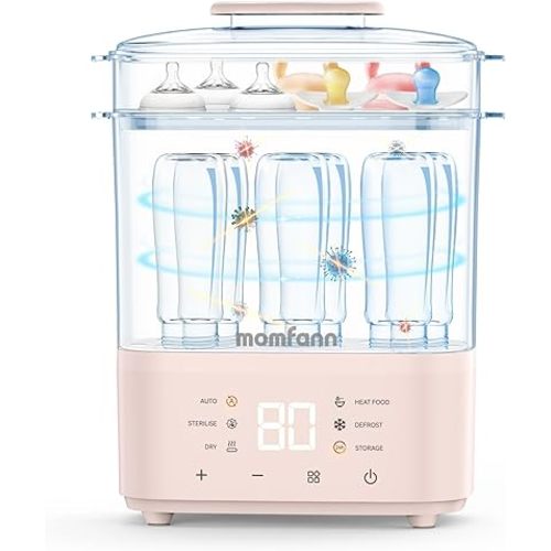 Bottle Sterilizer and Dryer, Compact Electric Steam Baby Bottle Sterilizer丨Esterilizador de Biberones for Baby Bottles, Pacifiers, and Pump Parts, Large Capacity