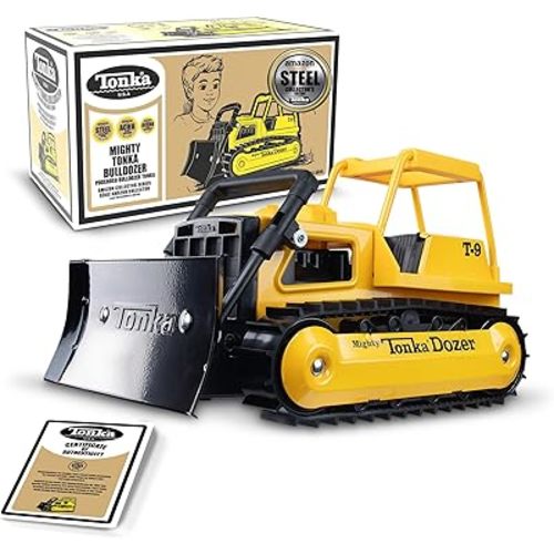Tonka Retro Collector's Edition - Made with 2X More Steel, Kids Construction Toy, Metal Truck, Toy Truck for Boys and Girls, Kids, Toddlers, Ages 3+, Bulldozer - Amazon Exclusive