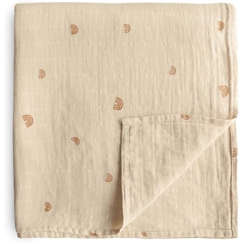 Muslin Baby Swaddle Blanket | 100% Organic Cotton (Rainbows)