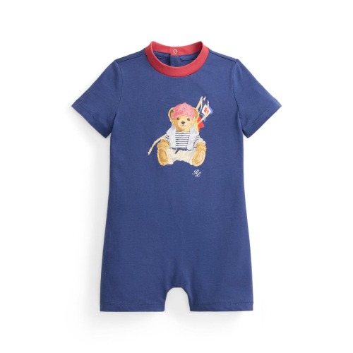 Cotton Jersey Romper, 3M