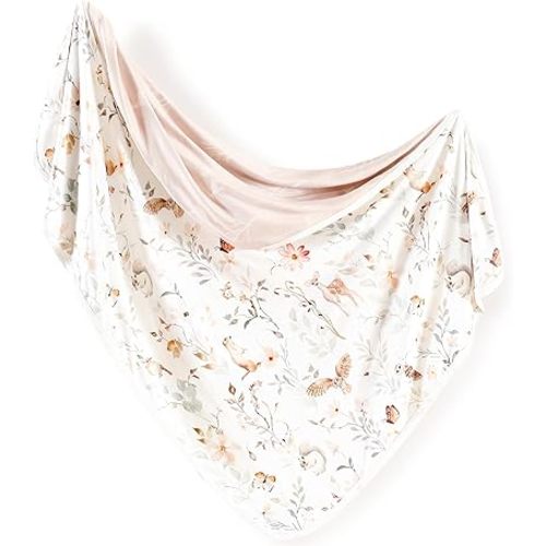 GRSSDER Baby Blankets Super Soft Stretchy Jersey Knit Swaddle Blanket for Baby Girls, Stylish Double Layer Receiving Blankets 34 x 44 Extra Large for Swaddling, Blush Pink