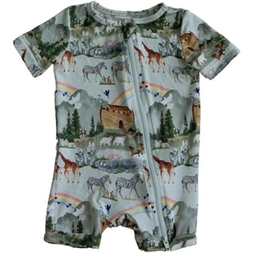 Tiny Revival Noah's Ark Baby Romper – Faith-Based Shortie One-Piece | Soft TENCEL™ Modal | Breathable & Hypoallergenic