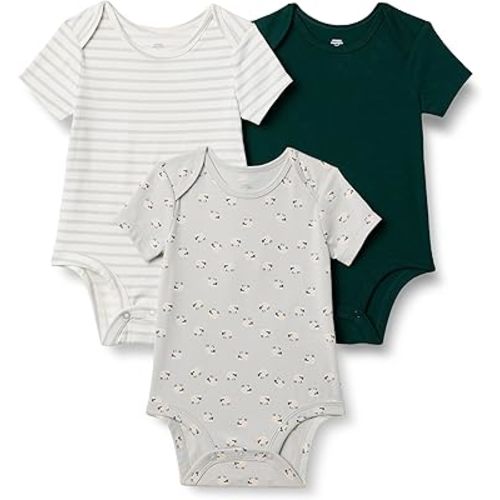 Amazon Essentials x Sofia Grainge Unisex Babies' Short Sleeve Crewneck Bodysuit, Pack of 3